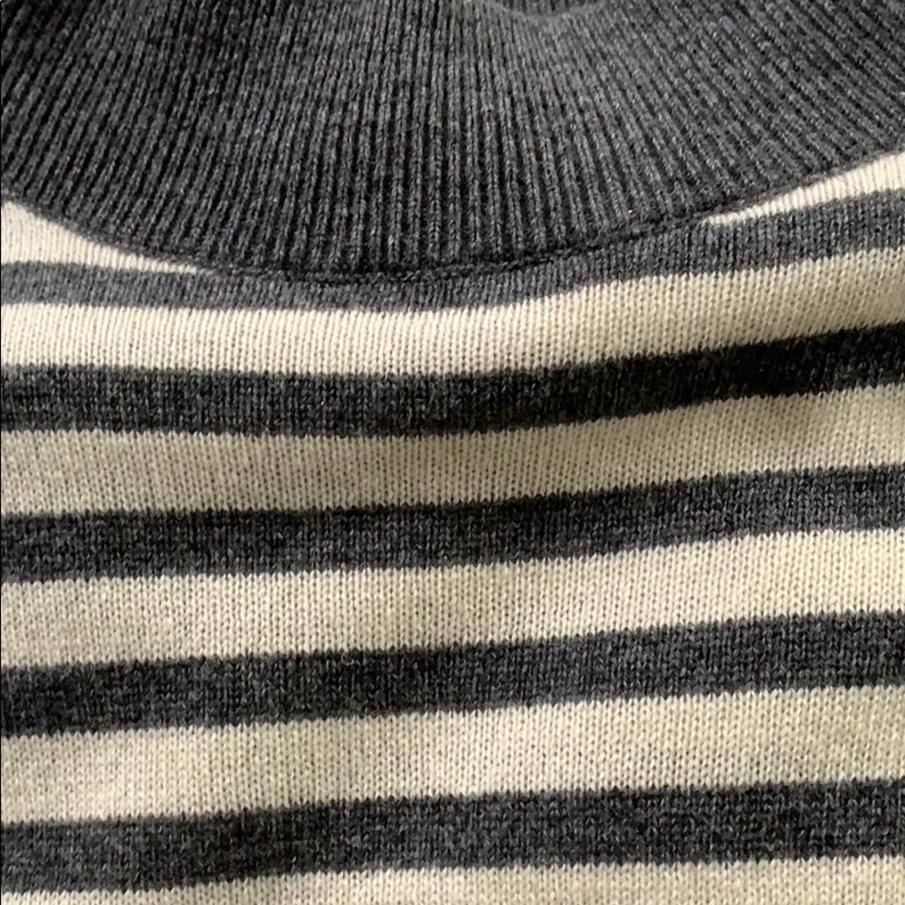 Everlane mock neck 100% cashmere striped sweater